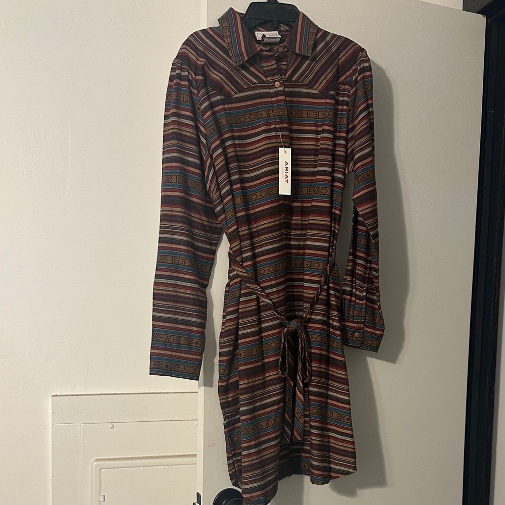 Altar'd State Multicolor Striped Long Sleeve Dress